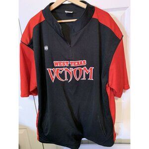 West Texas Venom Men’s Sz XXL Shirt Jacket RED BLACK No 23 1/4 Zip Pullover 2 5
